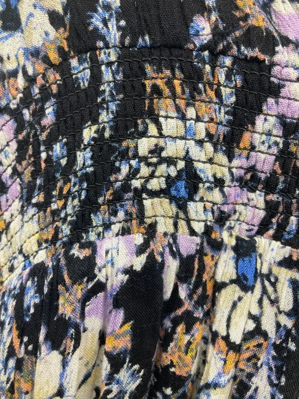 Free People Washed Ashore Halter Mini Dress Black Floral Size L
